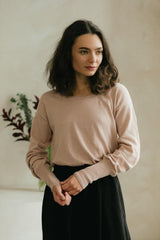 Melange Sweater - 100% organic cotton lightweight round neck sweater