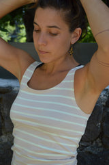 striped tank top dress - organic cotton stripes -mini dress