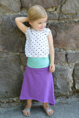 children's organic skirt/dress - Plumitas skirt dress for little ones - kids size convertible skirt with roll over waist