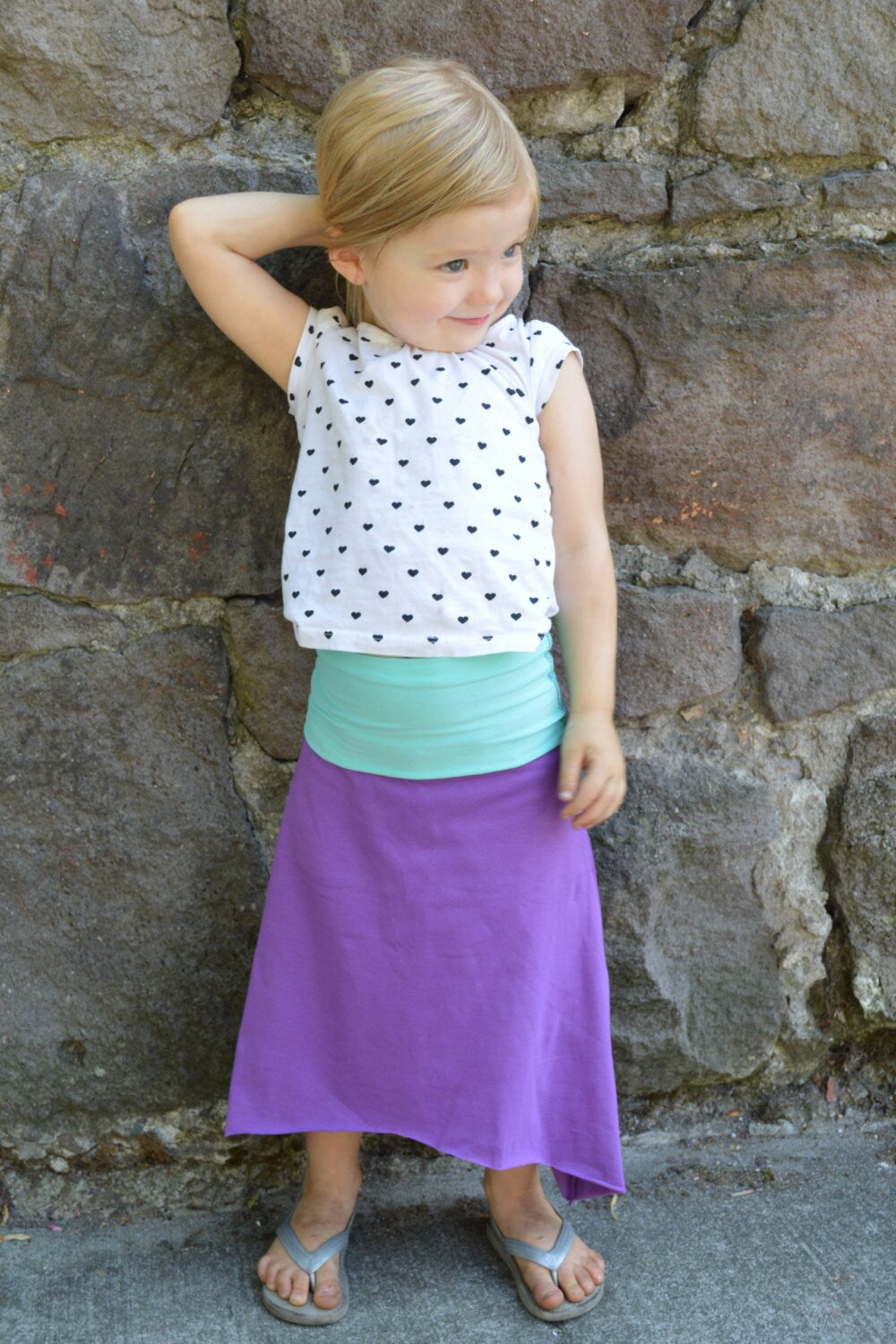 children's organic skirt/dress - Plumitas skirt dress for little ones - kids size convertible skirt with roll over waist