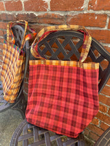 Kattam Totes - Reversible bags made from Madras Checks Saris - limited edition