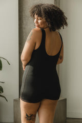 Marilyn Bodysuit - organic cotton reversible shorts bodysuit - alternative retro style swimsuit