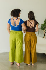 Saras Pants - Cotton wide leg pants with pockets - Breezy colorful palazzo pants