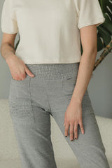 Jacquard Joggers - organic cotton high rise soft pant with pockets - mini herringbone jogger pants