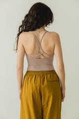 Organic Cotton Sleeveless Bodysuit: Alternative swimwear, Cross Back Straps, Thick Material