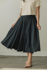 Organic Cotton Twirl Skirt with Pockets - Lightweight Heather Jersey
