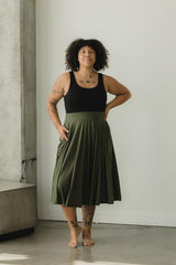 Organic Cotton Twirl Skirt with Pockets - Lightweight Heather Jersey