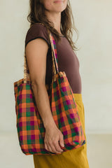 Kattam Totes - Reversible bags made from Madras Checks Saris - limited edition