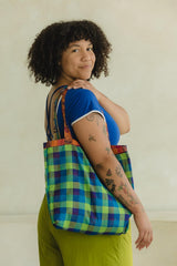 Kattam Totes - Reversible bags made from Madras Checks Saris - limited edition