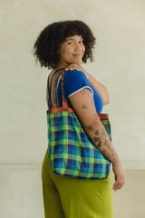 Kattam Totes - Reversible bags made from Madras Checks Saris - limited edition