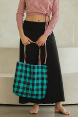 Kattam Totes - Reversible bags made from Madras Checks Saris - limited edition