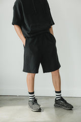 Sailesh Shorts - relaxed fit drawstring shorts with deep pockets - 100% organic cotton knit corduroy