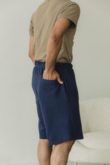 Sailesh Shorts - relaxed fit drawstring shorts with deep pockets - 100% organic cotton knit corduroy