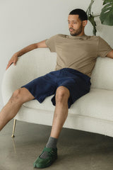 Sailesh Shorts - relaxed fit drawstring shorts with deep pockets - 100% organic cotton knit corduroy