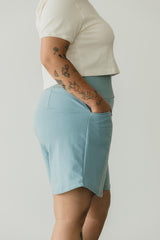 Long Shorts - knee length high waisted shorts with pockets - organic cotton shorts