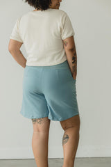 Long Shorts - knee length high waisted shorts with pockets - organic cotton shorts