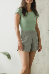 Piedra Shorts- Organic Cotton Shorts: Mid Length with pockets