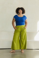 Saras Pants - Cotton wide leg pants with pockets - Breezy colorful palazzo pants
