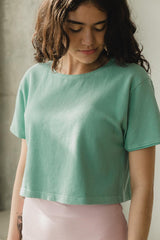 Copenhagen Crop Top - 100% organic cotton botanical dyed and undyed textured top