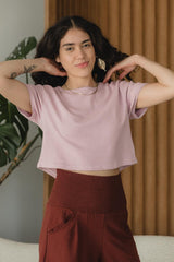 Copenhagen Crop Top - 100% organic cotton botanical dyed and undyed textured top