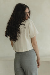 Copenhagen Crop Top - 100% organic cotton botanical dyed and undyed textured top
