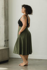 Organic Cotton Twirl Skirt with Pockets - Lightweight Heather Jersey