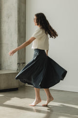 Organic Cotton Twirl Skirt with Pockets - Lightweight Heather Jersey