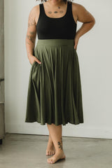 Organic Cotton Twirl Skirt with Pockets - Lightweight Heather Jersey