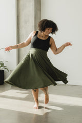 Organic Cotton Twirl Skirt with Pockets - Lightweight Heather Jersey