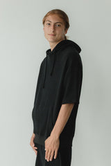 Coimbatore Hoodie - short sleeve hooded sweatshirt made from organic cotton knit corduroy fabric