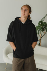 Coimbatore Hoodie - short sleeve hooded sweatshirt made from organic cotton knit corduroy fabric
