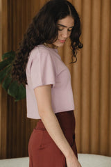 Copenhagen Crop Top - 100% organic cotton botanical dyed and undyed textured top