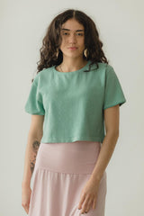 Copenhagen Crop Top - 100% organic cotton botanical dyed and undyed textured top