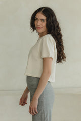 Copenhagen Crop Top - 100% organic cotton botanical dyed and undyed textured top