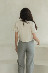 Copenhagen Crop Top - 100% organic cotton botanical dyed and undyed textured top