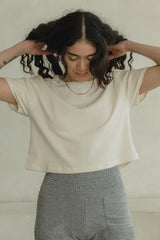 Copenhagen Crop Top - 100% organic cotton botanical dyed and undyed textured top