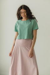 Copenhagen Crop Top - 100% organic cotton botanical dyed and undyed textured top