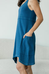 Botanical Dragonfly Dress - tunic dress made from 100% organic cotton futbol fabric and fully naturally dyed