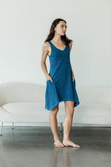 Botanical Dragonfly Dress - tunic dress made from 100% organic cotton futbol fabric and fully naturally dyed