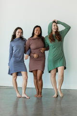 Nomad dress -*new colors* hooded cowl dress with pocket- made from 100% organic cotton jersey