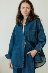 Shaket - Organic denim shirt - jacket with special wash and lots of pockets