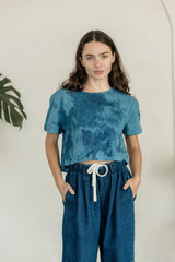 Copenhagen Crop Top - 100% organic cotton botanical dyed and undyed textured top