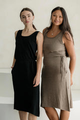 Míša Dress - Organic cotton lightweight sleeveless sweater knit dress with drawstring and pockets