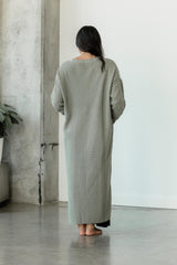 Dentelle Duster (maxi) - organic cotton full length kimono style wrap with elegant lace knit