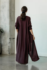 Dentelle Duster (maxi) - organic cotton full length kimono style wrap with elegant lace knit