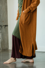 Dentelle Duster (maxi) - organic cotton full length kimono style wrap with elegant lace knit