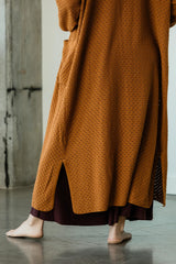 Dentelle Duster (maxi) - organic cotton full length kimono style wrap with elegant lace knit