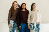Slub Sweater - Organic cotton crew neck sweater in earthy colors knit from slub yarn