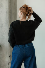Slub Sweater - Organic cotton crew neck sweater in earthy colors knit from slub yarn