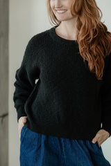 Slub Sweater - Organic cotton crew neck sweater in earthy colors knit from slub yarn